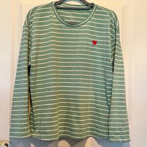A New Day Striped Shirt with Heart Size L